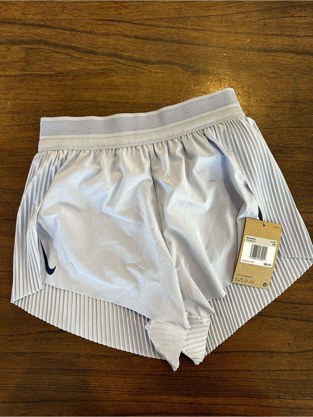 Nike AeroSwift Women’s XS Running Shorts Pleated Blue NWT FN2328-057